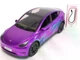 Коллекционная модель Tesla Model Y с зарядной станцией 1:24: свет, звук, дверь открывается, фиолетовый металлик - изображение 1