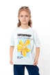 Футболка для дівчинки oversize з арт-принтом Носи своє 110 М'ятний (p-17193-231038) - изображение 1