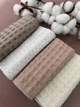 Комплект многоразовых тканевых салфеток платков 35×35 см из вафельной ткани Бежевые - изображение 1