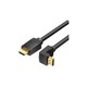 Кабель мультимедійний HDMI M to HDMI M 1.5m 4K60Hz 90° corner black Vention (AAQBG) - зображення 1