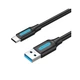 Дата кабель USB 3.0 AM to USB-C 1.5m black Vention (COZBG) - зображення 1
