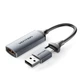 Перехідник USB-C + USB-A to HDMI M 0.1m video capture gray Vention (ACWHA) - зображення 1