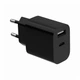 Зарядное устройство Gembird 1xUSB-C + 1xUSB 12W black (TA-UC-2AC12-01-BK) - изображение 1