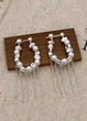Серьги женские длинные жемчуженки с цепочками Fashion Jewelry Серебристые с белым 20443 - изображение 2