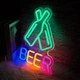 Портативная декоративная неоновая вывеска "beer" разноцветная на батарейках/USB 40*31 см - изображение 2