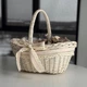 Пасхальная корзина 36х26х33см hand-made MIS LT бежевая с кремовым декором большая - изображение 4