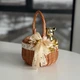 Пасхальная корзина 15х15х19см hand-made MIS LT натуральная с бежевым декором и мишкой - изображение 1