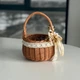 Пасхальная корзина 15х15х19см hand-made MIS LT натуральная с бежевым декором и мишкой - изображение 3