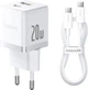 Сетевое зарядное устройство 20W с кабелем Type-C-Type-C Baseus Palm USB/Type-C белый P10111608213-01 - изображение 1