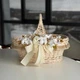 Пасхальная корзина 38х28см hand-made MIS LT бежевая с бежевым декором большая - изображение 2