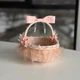 Пасхальная корзина 15х12х13см hand-made MIS LT розовая с розовым декором мини - изображение 1