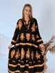 Жіноча сукня зі штапелю Saimeiqi,чорна з орнаментом, one size (2599-32) - зображення 2
