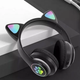Беспроводные наушники с кошачьими ушками Cat Ear STN-28, Bluetooth, MP3, FM-радио, с LED-подсветкой, Черные - изображение 6