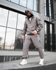 Мужской спортивный костюм Stone Island светло-серый плащевка жадка, куртка с капюшоном XXXXL - изображение 3