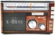 Портативний радіоприймач Golon RX-381 X-Bass з ліхтариком, USB, microSD, MP3-плеєром, телескопічною антеною, акумулятором, FM/AM/SW радіо колонка для дому, дачі та подорожей Коричневий - изображение 1