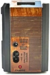 Портативний радіоприймач Golon RX-381 X-Bass з ліхтариком, USB, microSD, MP3-плеєром, телескопічною антеною, акумулятором, FM/AM/SW радіо колонка для дому, дачі та подорожей Коричневий - изображение 3