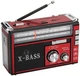 Портативний радіоприймач Golon RX-381 X-Bass з ліхтариком, USB, microSD, MP3-плеєром, телескопічною антеною, акумулятором, FM/AM/SW радіо колонка для дому, дачі та подорожей Червоний - изображение 1