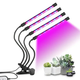 Фітолампа для рослин Plant Grow Light з прищіпкою, 4 LED панелі, повний спектр, таймер 3/9/12 год, регулювання яскравості, лампа для розсади, квітів, орхідей та кімнатних рослин - изображение 1