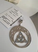 Кулон підвіс срібний триквер в лунниці 925 проба, каміння циркон синій - зображення 4