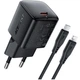 Зарядне мережеве ACEFAST A118 PD30W GaN Type-C швидке МЗП + кабель Type-C - Lightning для Apple Чорний - изображение 1