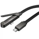 Кабель зарядки Hoco U150 Type-C - Type-C (60W) (1.2М) бічний штекер та підставка швидка зарядка для Android/Samsung/Apple Чорний - изображение 3