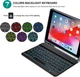 Чохол-клавіатура Qoosea QWERTZ чорний BT 7-підсвітка RGB магнітна клавіатура тримач Apple Pencil для iPad 10.2/Pro10.5/Air3 - зображення 7