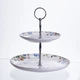 Этажерка Garden Rabbits фарфоровая 2-ярусная для фруктов и десертов 23x24 см Yiwu HP-7323-6 - изображение 1