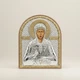 Серебряная икона Св Матрона с позолотой (11х9см) на подставке — подарочная ювелирная - изображение 1
