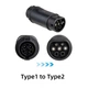 Перехідник для зарядки американських авто з Type 1 (car side) на Type 2 (charger side) Bodasan, до 32А, 7.4 кВт (T1T2) - зображення 2