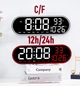 Годинник Deepfox GH-8021 LED цифровий електронний настінний Будильник Дата Температура 38х12см червоний - зображення 10
