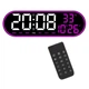 Годинник Deepfox GH-8021 LED цифровий електронний настінний Будильник Дата Температура 38х12см фіолетовий - зображення 13