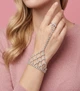 Слейв-браслет на руку з каблучкою та зі стразами "Cascade Crystal" Honey Fashion Accessories сріблястий (12055/3) - зображення 1