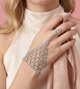 Слейв-браслет на руку з каблучкою та зі стразами "Cascade Crystal" Honey Fashion Accessories сріблястий (12055/5) - изображение 1