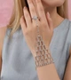 Слейв-браслет на руку з каблучкою та зі стразами "Cascade Crystal" Honey Fashion Accessories сріблястий (12055/2) - изображение 1