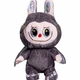 Плед-игрушка подушка 3 в 1 100x180см коралловый флис серый Labubu Дракон для детей - изображение 1