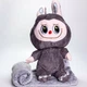 Плед-игрушка подушка 3 в 1 100x180см коралловый флис серый Labubu Дракон для детей - изображение 3
