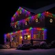 Вулична гірлянда Бахрома 50м 840 LED білий провід мультиколор для оформлення приміщень та фасадів - зображення 2