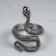 Каблучка у формі чорної змії: символ смерті та відродження, під чорну позолоту розмір регульований - зображення 1