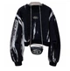 Укорочений світшот на флісі Чорно-білий з ефектом тай-дай M - зображення 2