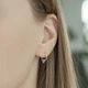 Серебряные серьги Кольца 10 мм Сердце с Розовым камнем серебро 925 пробы Родированное вс707р 1.39г - изображение 3