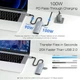 USB-хаб Benfei USB-C Hub 5 in 1, 2xUSB-A 2.0, 1xUSB-A 3.2, USB-C PD 100Вт, HDMI 4K@30Гц, 0.2м, grey - зображення 5