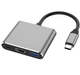 USB Type-C Хаб адаптер переходник концентратор для Windows MacBook OTG Android Розгалужувач Комутатор світч 3 в 1 HDTV HDMI USB 3.0 TypeC (PD) - зображення 1
