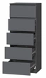 Комод Брайт 500 х 376 х 1170 h Мастер Форм ДСП Антрацит (телескопические направляющие) 20161 - изображение 2