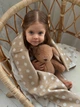 Плед детский 50% хлопок 100×140 - белый/песочный, горошек, мягкий - изображение 8