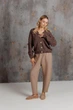 Кардиган женский ажурный шоколад, S-M ART KNIT 043087 - изображение 7
