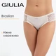 Женские трусы-бразилианы декорированы кружевом Giulia (L5118B0-M) L White-Перлинный,трусики из микрофибры, комфортное белье - изображение 1