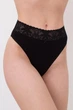 Женские хлопковые трусы бразилиана с кружевом Giulia Leya 2228/61 XL Black, комфортные хлопковые трусики, повседневное нижнее белье - изображение 2