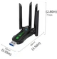 Адаптер Bluetooth 5.4 + WIFI6 AX900 адаптер Plug and play 4 Антенны - изображение 5