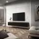 Тумба под телевизор навесная Perfect Home Оро/Oro 3-дверная RTV175 MDF Черный (PFH-091367) - изображение 1