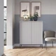 Комод высокий Perfect Home Новая/Nova 2-дверный с черными ножками K104 Серый (PFH-091234) - изображение 1